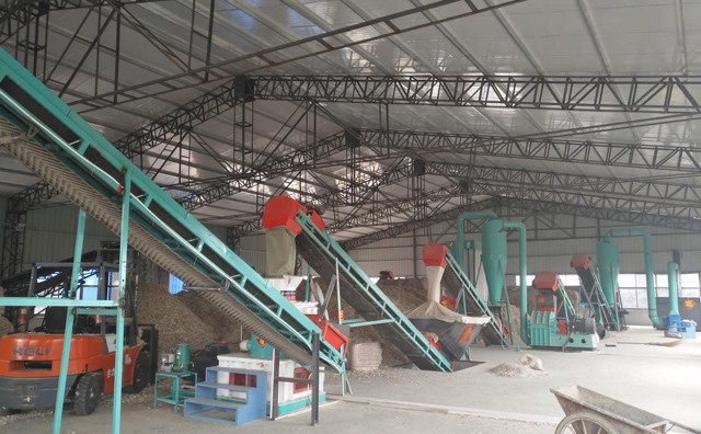 蒜皮蒜桿秸稈顆粒機生產線