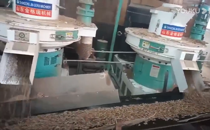 秸稈制粒機現場工作中 秸稈制粒機現場工作中