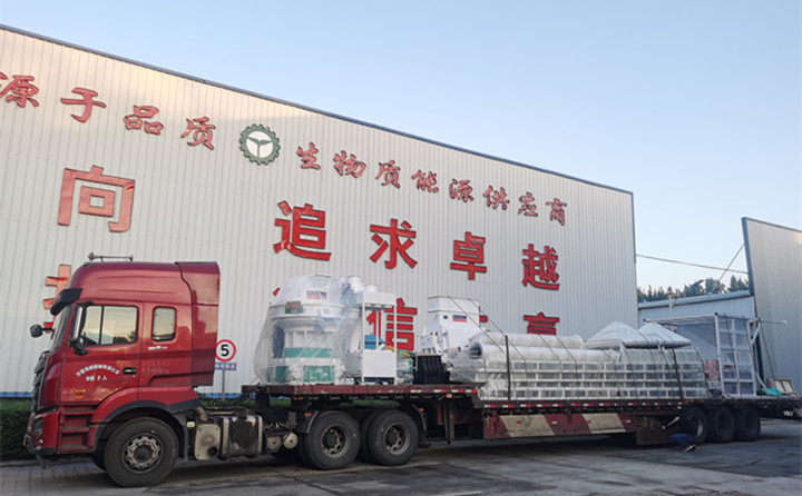 秸稈制粒機生產線裝車完成 秸稈制粒機生產線裝車完成